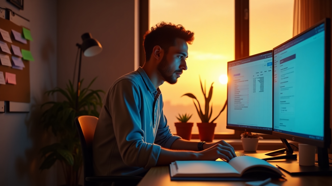 Independent worker managing finances